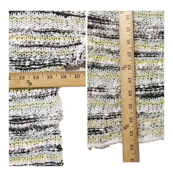 Free people marled Songbird V neck sweater in white/gray/yellow/aqua.size XS - Picture 9 of 9